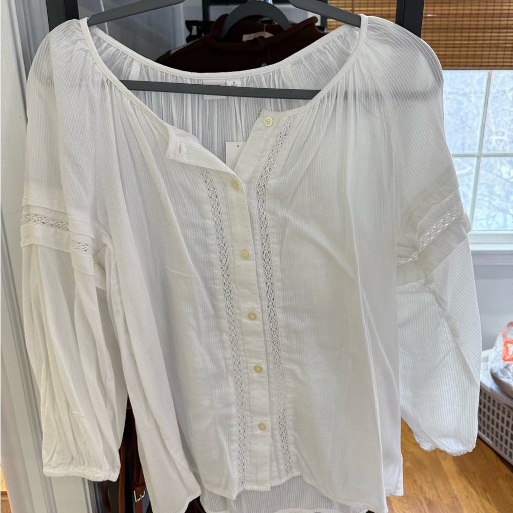 GAP Cream Peasant Blouse